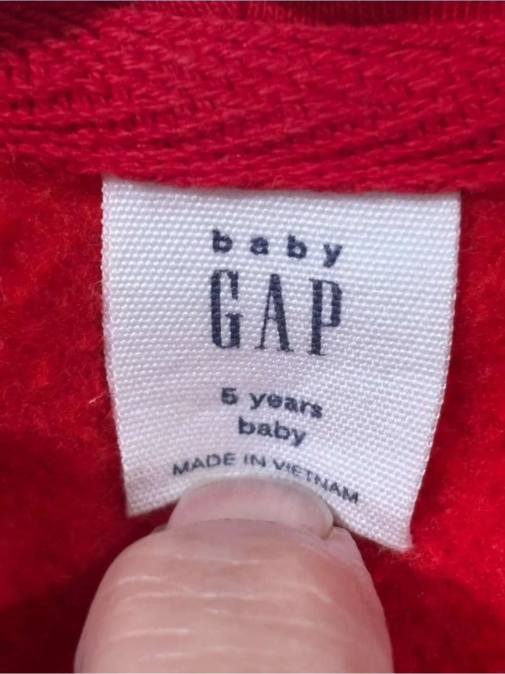 GAP Red Hooded Zip-Up Sweatshirt with Navy Logo